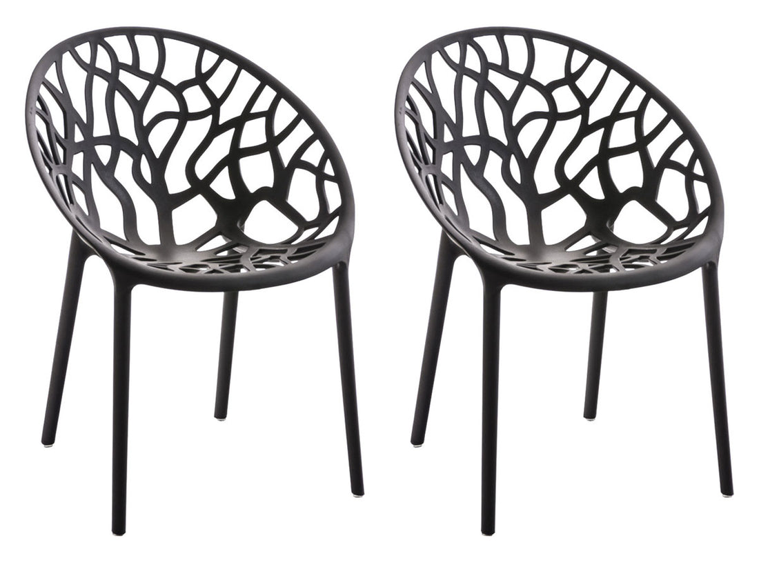 Stapelbare Tuinstoelen Set - Weerbestendige Bistrostoelen, Ruimtebesparend Design Kleur zwart