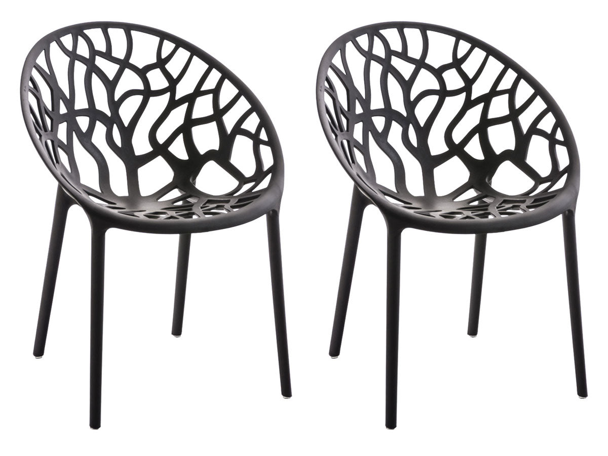 Stapelbare Tuinstoelen Set - Weerbestendige Bistrostoelen, Ruimtebesparend Design Kleur zwart