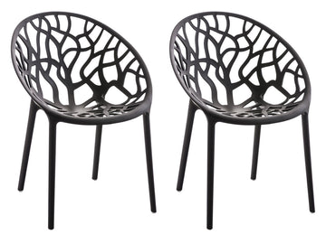 Stapelbare Tuinstoelen Set - Weerbestendige Bistrostoelen, Ruimtebesparend Design Kleur zwart