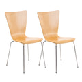 2-delige Set Bezoekersstoelen - Ergonomische Stacking Stoelen - Comfortabele Zitervaring Kleur natuur