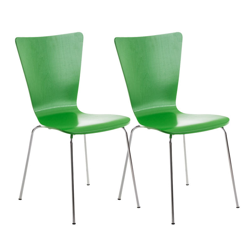 2-delige Set Bezoekersstoelen - Ergonomische Stacking Stoelen - Comfortabele Zitervaring Kleur groen