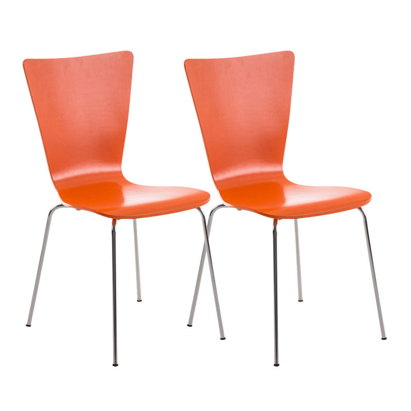2-delige Set Bezoekersstoelen - Ergonomische Stacking Stoelen - Comfortabele Zitervaring Kleur oranje