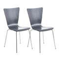 2-delige Set Bezoekersstoelen - Ergonomische Stacking Stoelen - Comfortabele Zitervaring Kleur grijs