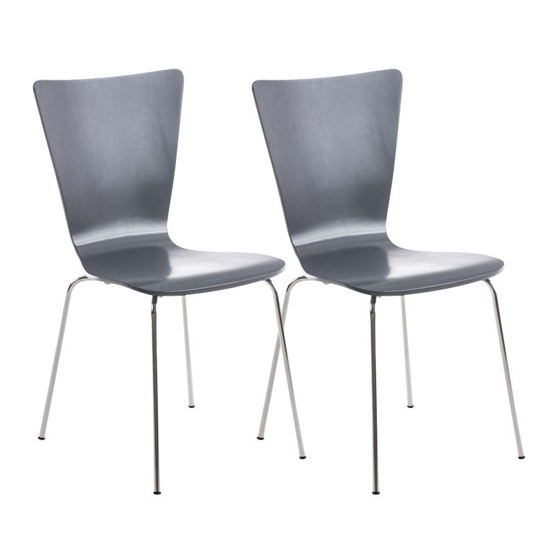2-delige Set Bezoekersstoelen - Ergonomische Stacking Stoelen - Comfortabele Zitervaring Kleur grijs