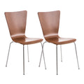 2-delige Set Bezoekersstoelen - Ergonomische Stacking Stoelen - Comfortabele Zitervaring Kleur bruin