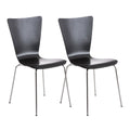 2-delige Set Bezoekersstoelen - Ergonomische Stacking Stoelen - Comfortabele Zitervaring Kleur zwart