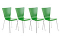 4x Bezoekersstoel - Vergaderstoelen - Ergonomische Zitting, Stapelbaar Design Kleur groen