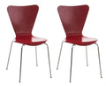 2x Ergonomische Bezoekersstoelen - Wachtkamerstoelen - Comfortabele Zitting, Stapelbaar Design Kleur rood