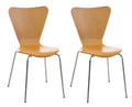 2x Ergonomische Bezoekersstoelen - Wachtkamerstoelen - Comfortabele Zitting, Stapelbaar Design Kleur natuur