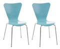 2x Ergonomische Bezoekersstoelen - Wachtkamerstoelen - Comfortabele Zitting, Stapelbaar Design Kleur lichtblauw