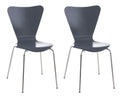 2x Ergonomische Bezoekersstoelen - Wachtkamerstoelen - Comfortabele Zitting, Stapelbaar Design Kleur grijs