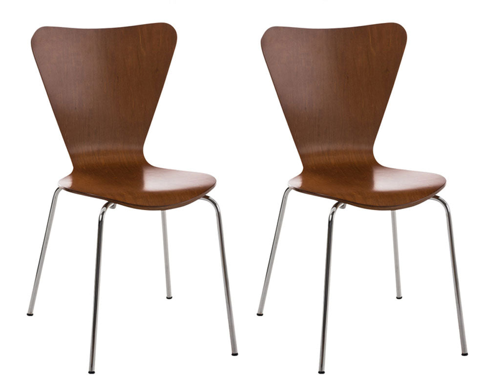 2x Ergonomische Bezoekersstoelen - Wachtkamerstoelen - Comfortabele Zitting, Stapelbaar Design Kleur bruin