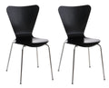 2x Ergonomische Bezoekersstoelen - Wachtkamerstoelen - Comfortabele Zitting, Stapelbaar Design Kleur zwart