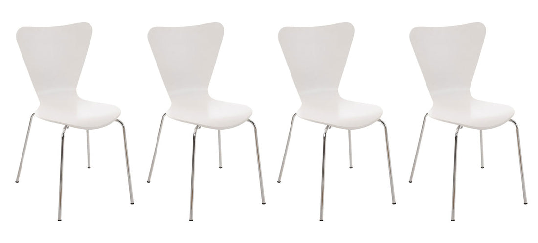 Bezoekersstoel Set 4x - Gaststoel - Ergonomisch Comfort, Stapelbaar Design Kleur rood