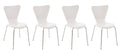 Bezoekersstoel Set 4x - Gaststoel - Ergonomisch Comfort, Stapelbaar Design Kleur wit