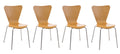 Bezoekersstoel Set 4x - Gaststoel - Ergonomisch Comfort, Stapelbaar Design Kleur natuur
