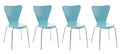 Bezoekersstoel Set 4x - Gaststoel - Ergonomisch Comfort, Stapelbaar Design Kleur lichtblauw