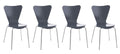 Bezoekersstoel Set 4x - Gaststoel - Ergonomisch Comfort, Stapelbaar Design Kleur grijs