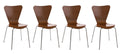 Bezoekersstoel Set 4x - Gaststoel - Ergonomisch Comfort, Stapelbaar Design Kleur bruin