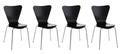 Bezoekersstoel Set 4x - Gaststoel - Ergonomisch Comfort, Stapelbaar Design Kleur zwart