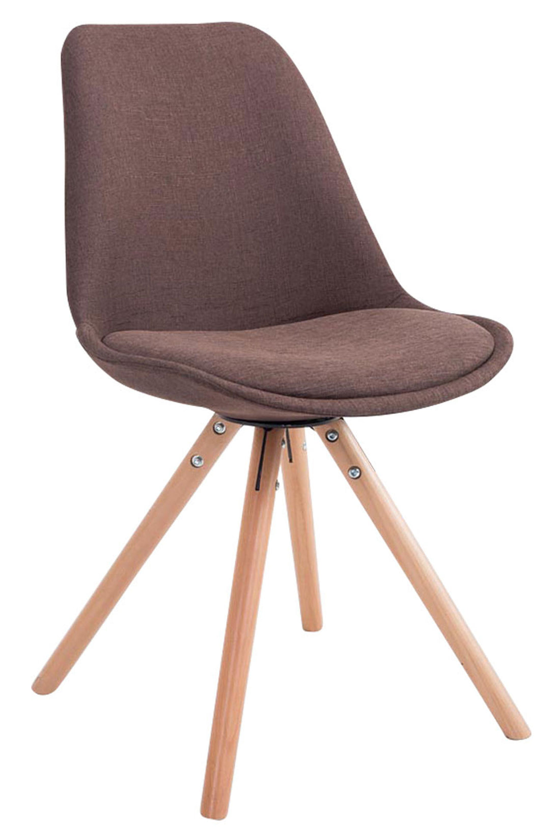 Bezoekersstoel Stoff Rond - Gaststoel - Luxe Comfort & Design Kleur blauw Onderstel Kleur natuur