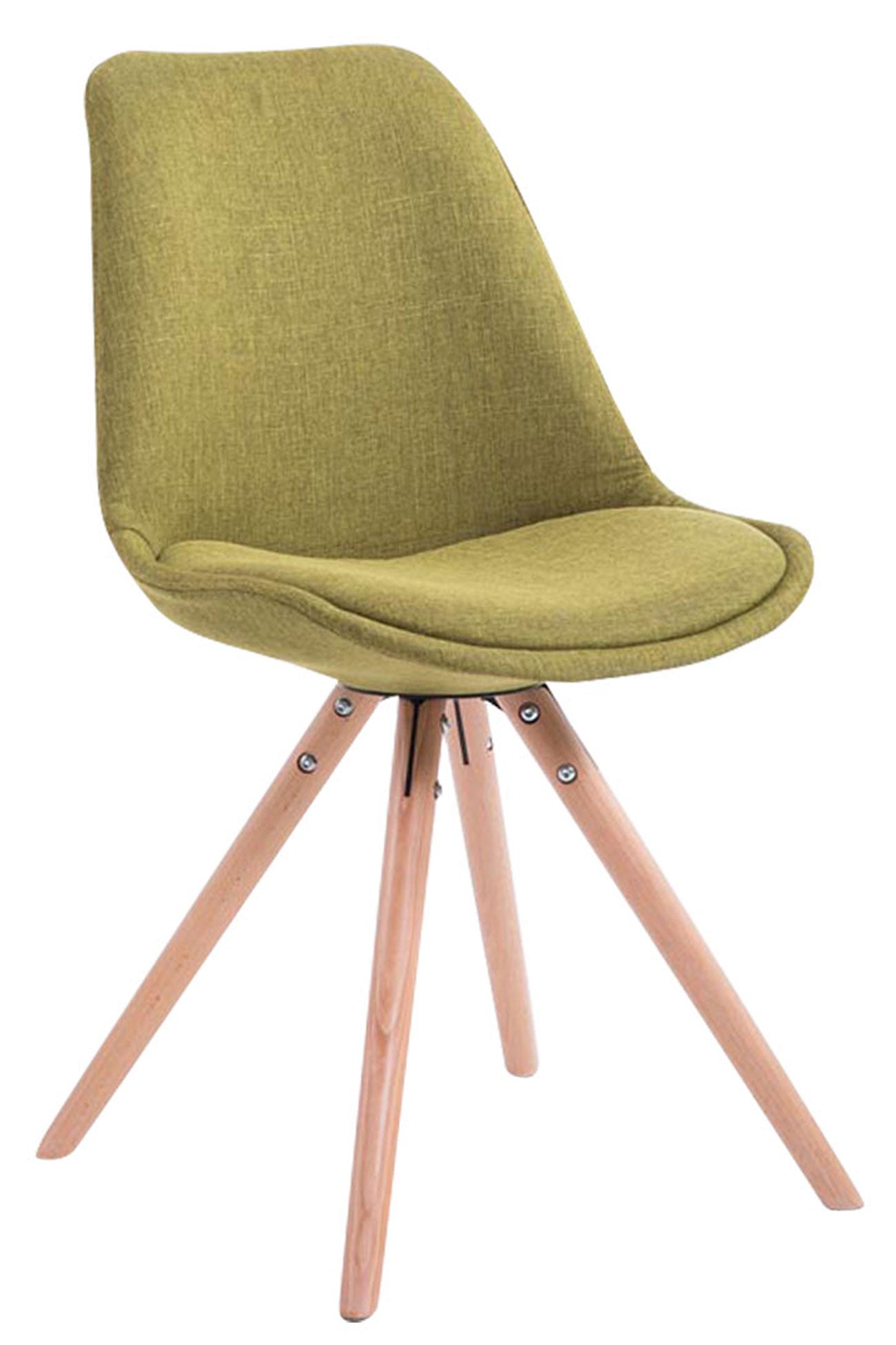 Bezoekersstoel Stoff Rond - Gaststoel - Luxe Comfort & Design Kleur groen Onderstel Kleur natuur