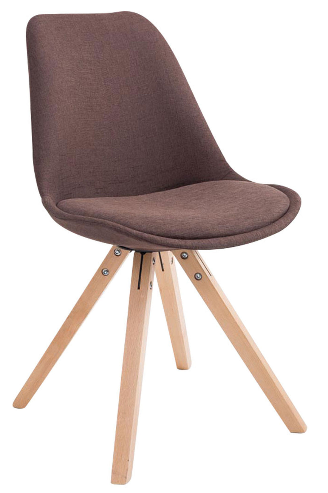 Bezoekersstoel Stof - Gastenstoel - Optimaal Comfort & Houten Poten Kleur blauw Onderstel Kleur natuur