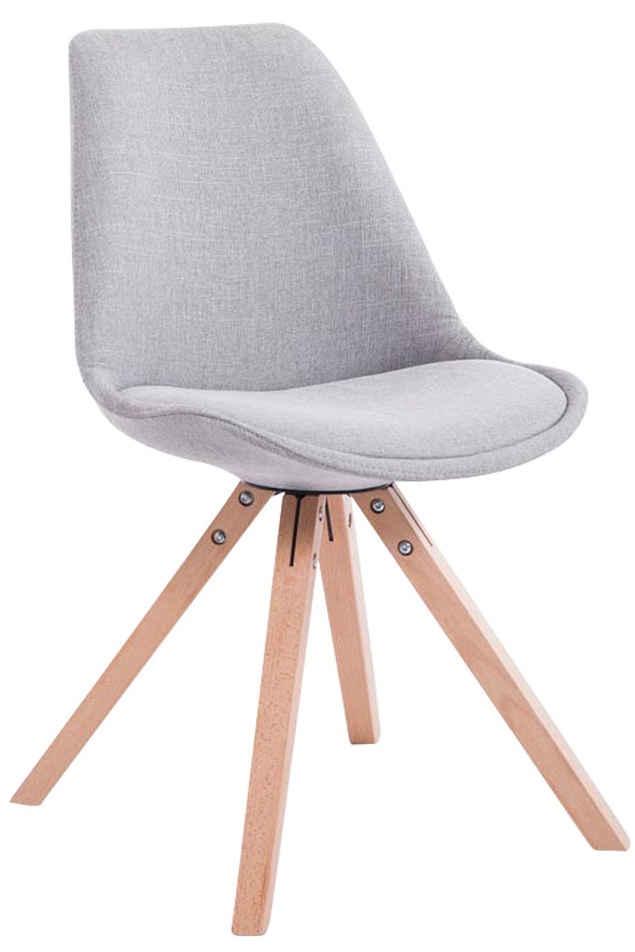 Bezoekersstoel Stof - Gastenstoel - Optimaal Comfort & Houten Poten Kleur grijs Onderstel Kleur natuur