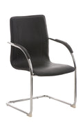 Bezoekersstoel Kunstleren Stoel – Ergonomisch Comfort – Moderne Wachtkamer & Evenementenstoel Kleur zwart