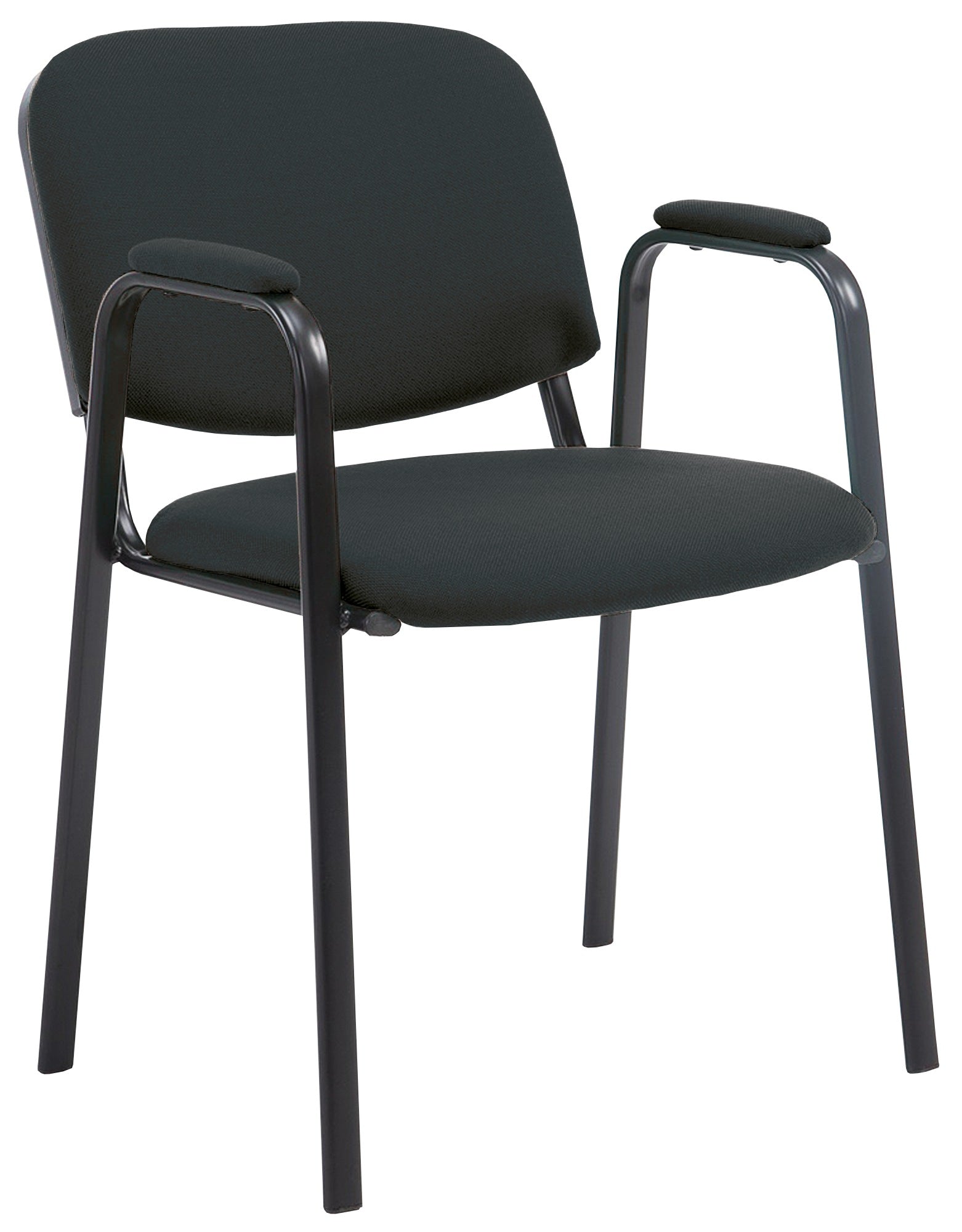 Stapelbare Conferentiestoel - Vergaderstoel - Comfortabele Stoffen Bekleding Kleur zwart