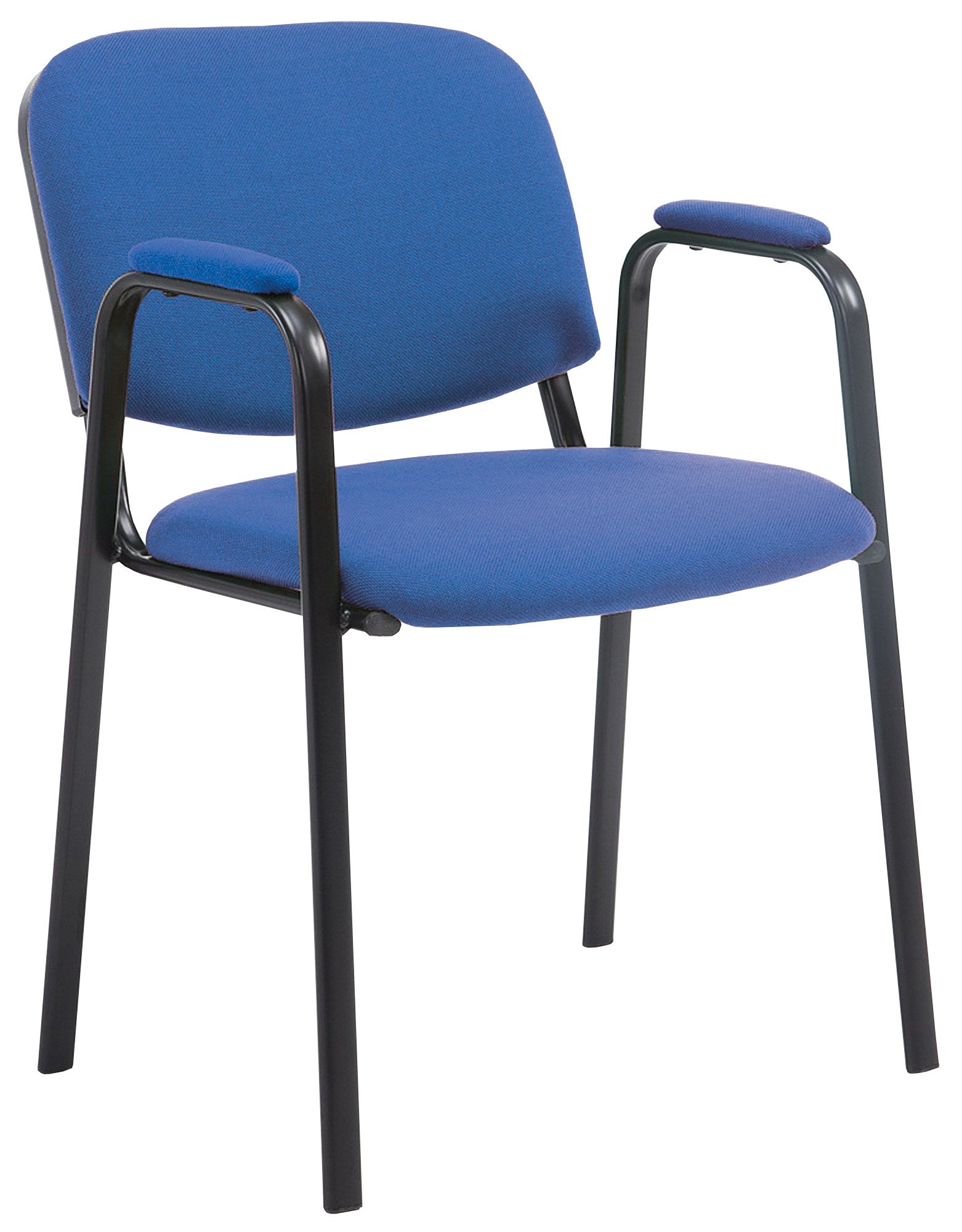 Stapelbare Conferentiestoel - Vergaderstoel - Comfortabele Stoffen Bekleding Kleur blauw