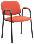 Stapelbare Conferentiestoel - Vergaderstoel - Comfortabele Stoffen Bekleding Kleur rood