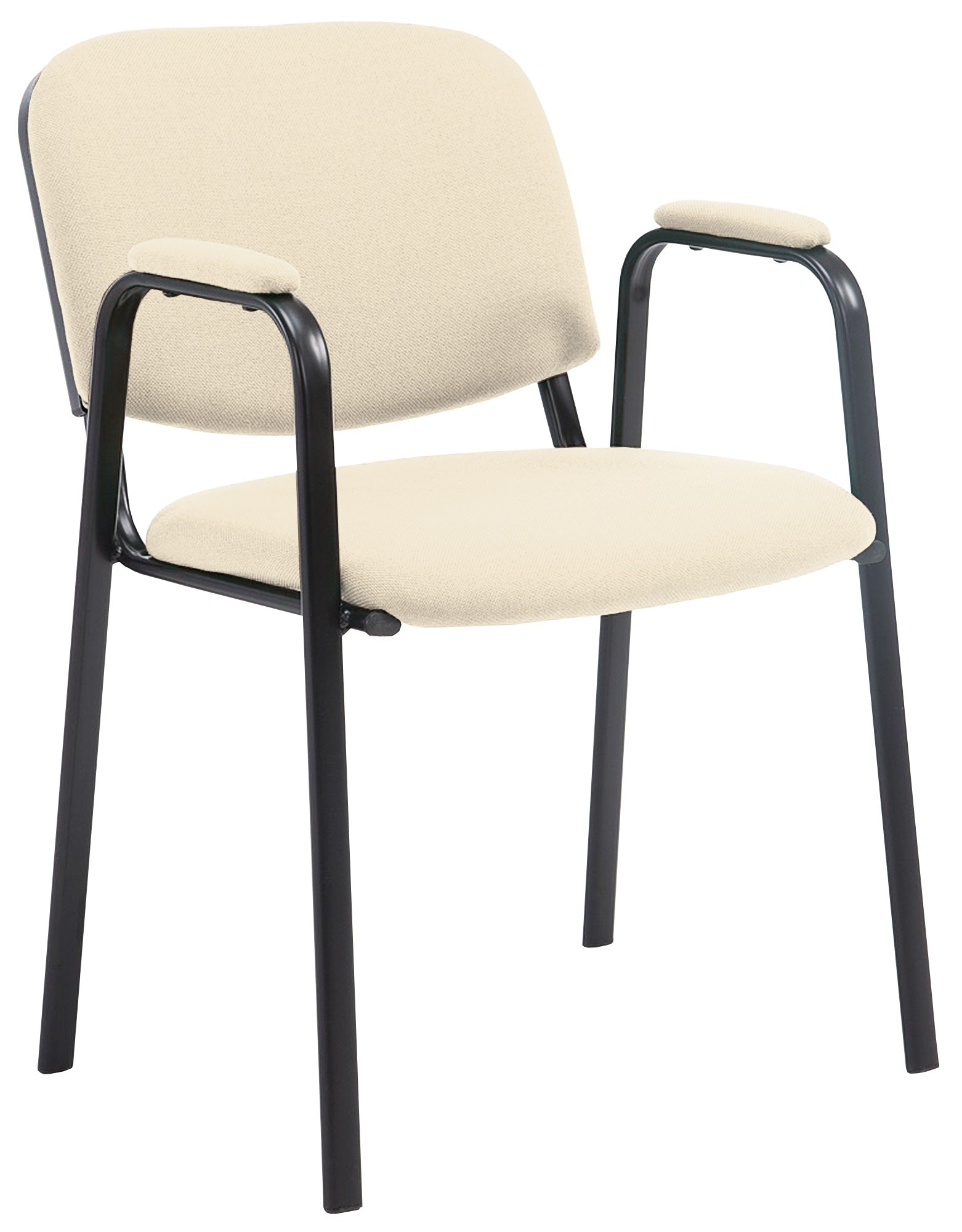 Stapelbare Conferentiestoel - Vergaderstoel - Comfortabele Stoffen Bekleding Kleur crème