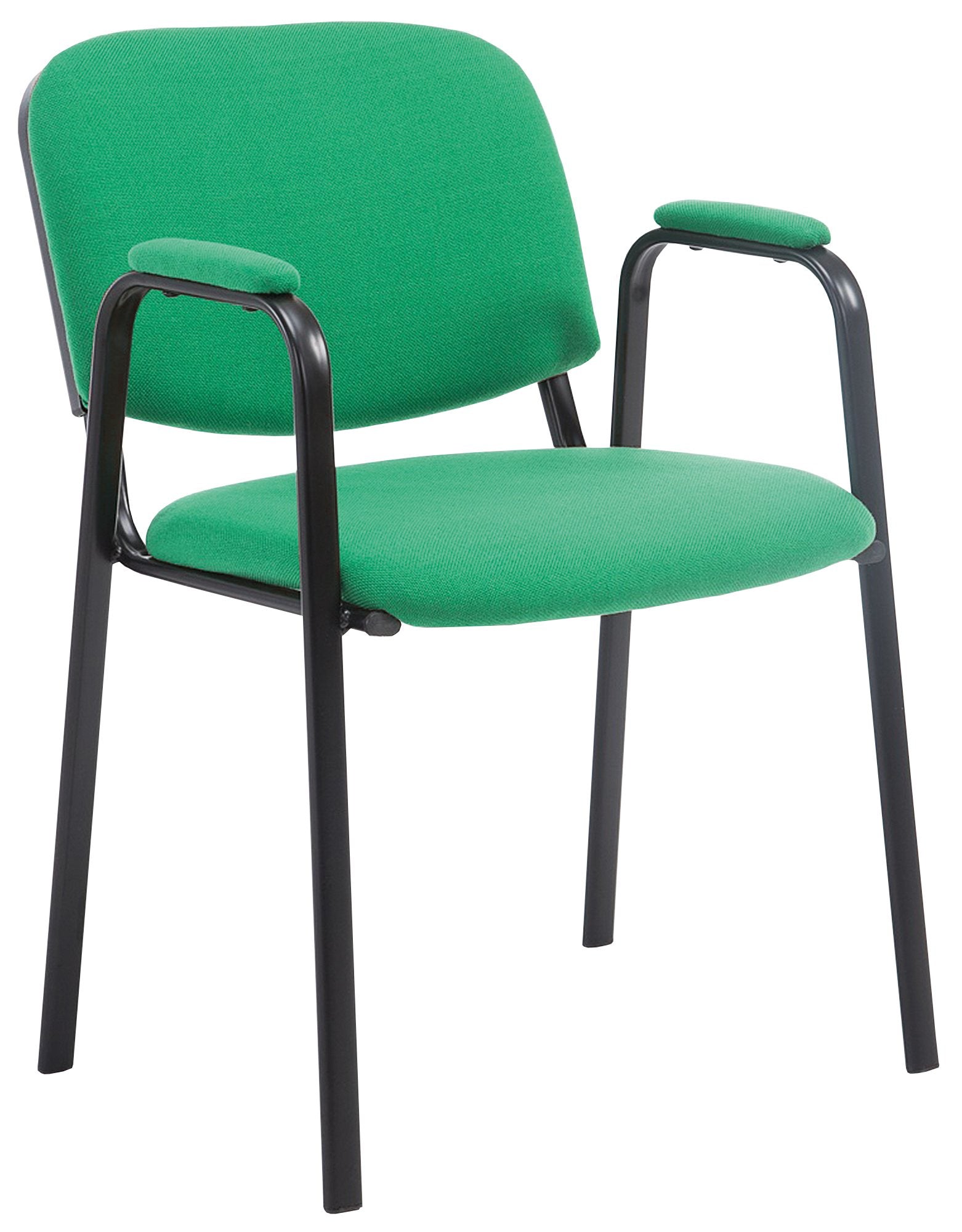 Stapelbare Conferentiestoel - Vergaderstoel - Comfortabele Stoffen Bekleding Kleur groen
