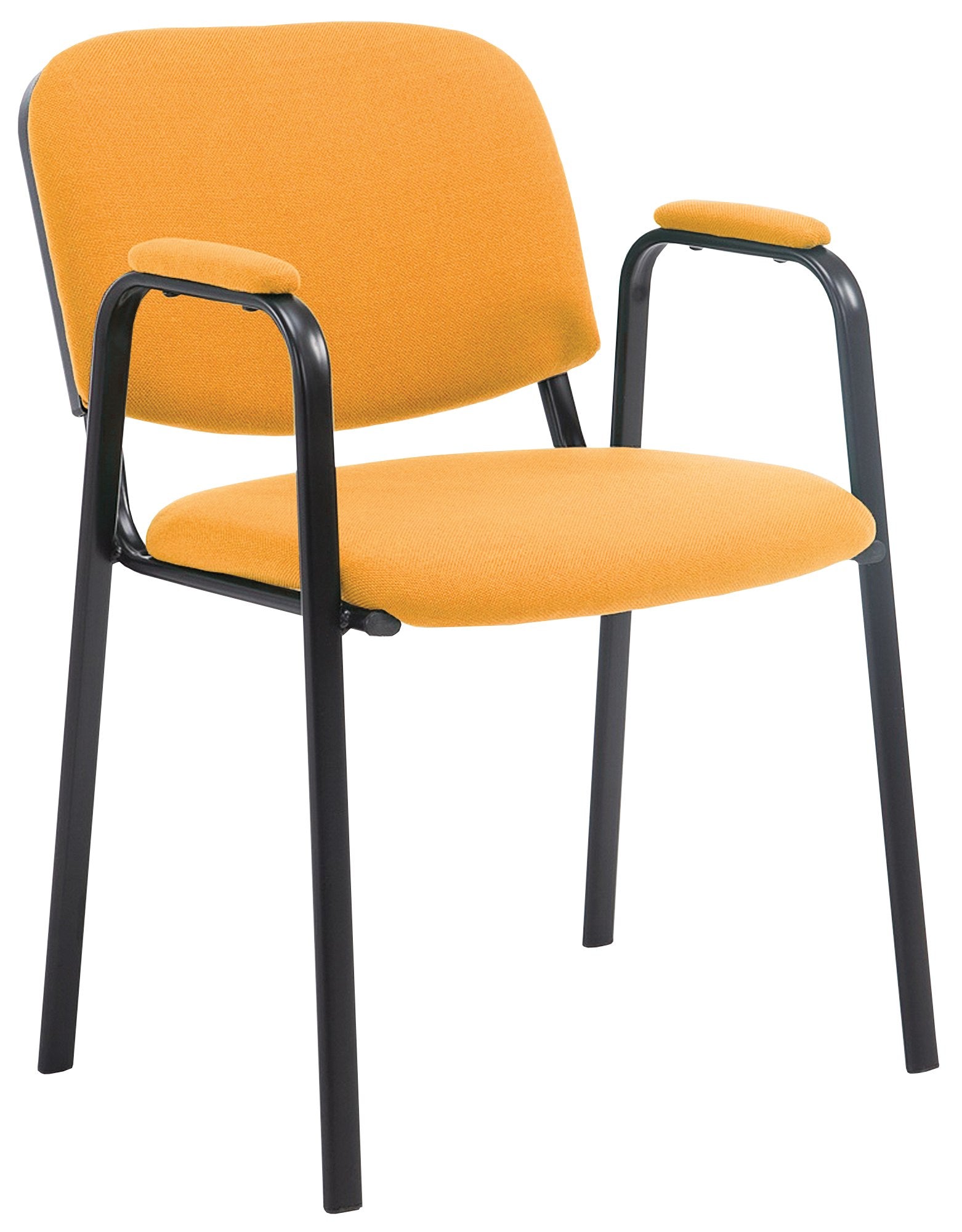Stapelbare Conferentiestoel - Vergaderstoel - Comfortabele Stoffen Bekleding Kleur oranje