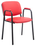 Conferentiestoel Kunstleer - Stapelstoel - Ruimtebesparend en comfortabel Kleur rood