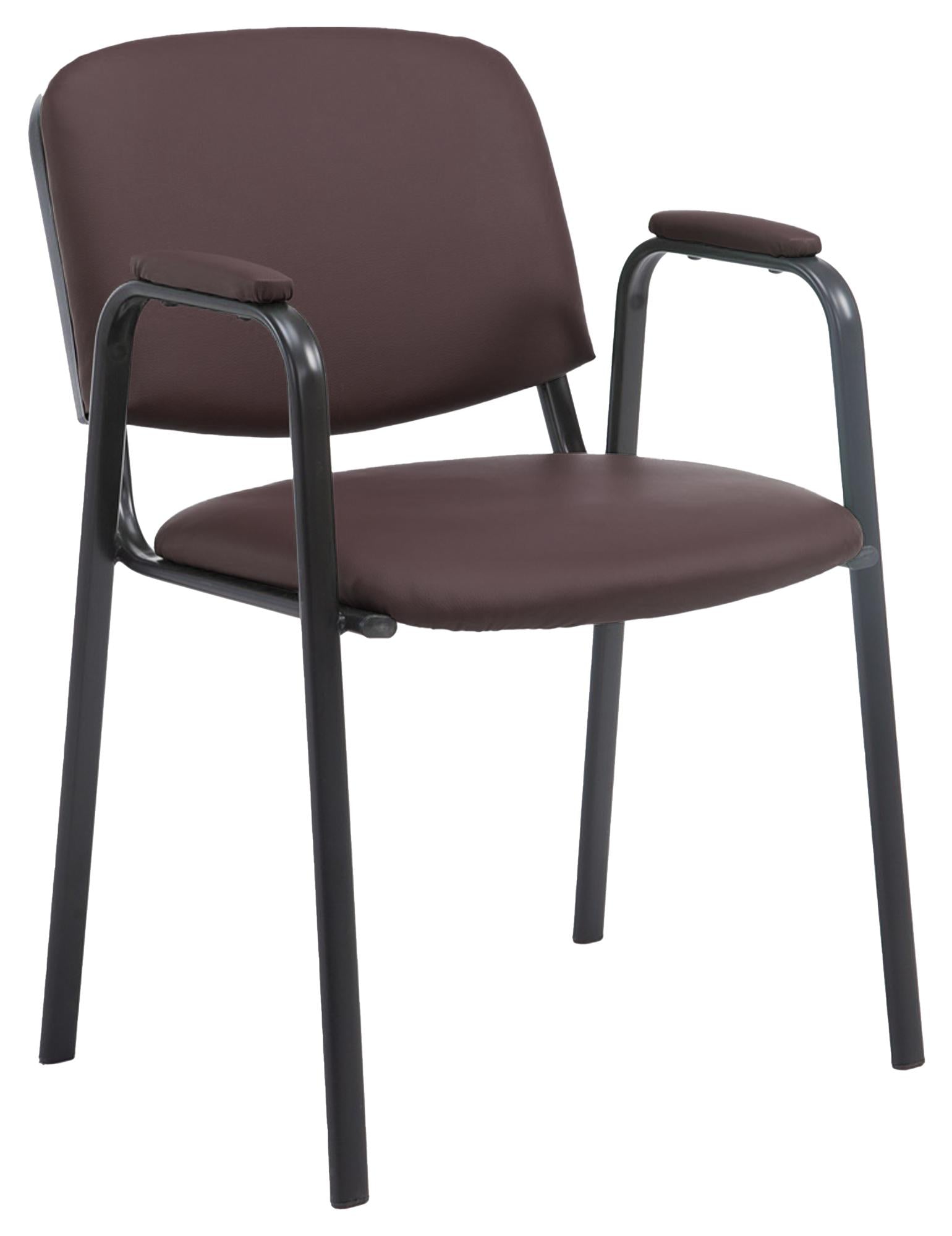 Conferentiestoel Kunstleer - Stapelstoel - Ruimtebesparend en comfortabel Kleur bruin
