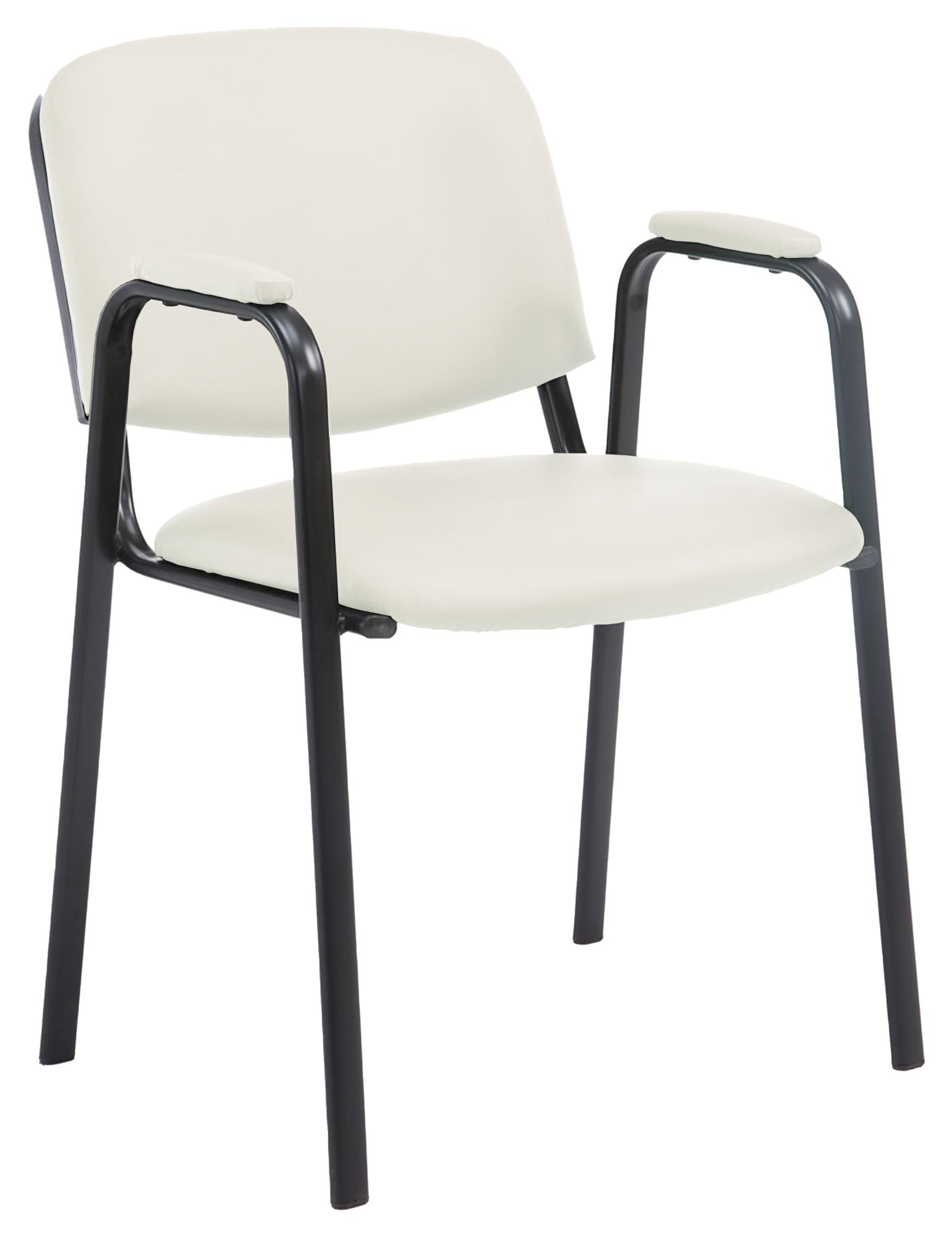 Conferentiestoel Kunstleer - Stapelstoel - Ruimtebesparend en comfortabel Kleur crème