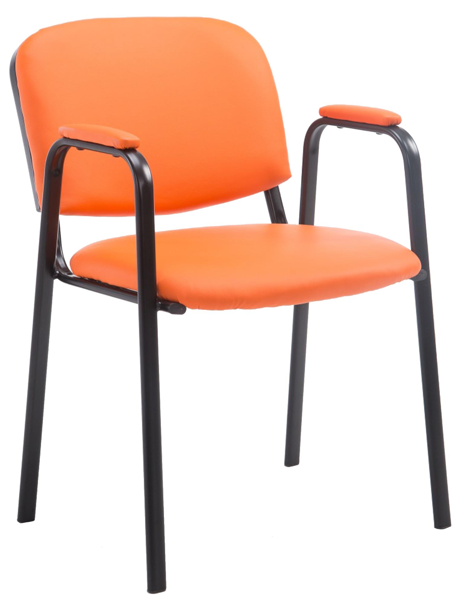 Conferentiestoel Kunstleer - Stapelstoel - Ruimtebesparend en comfortabel Kleur oranje