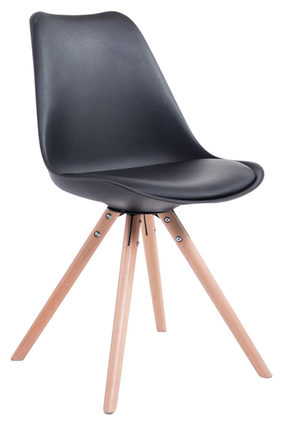 Bezoekersstoel Kunstleer - Eetkamerstoel - Duurzaam Beukenhouten Frame Kleur zwart