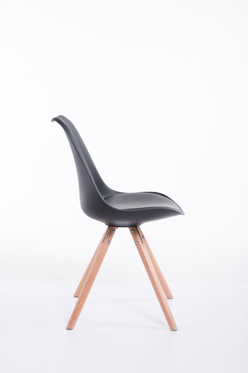 Bezoekersstoel Kunstleer - Eetkamerstoel - Duurzaam Beukenhouten Frame Kleur zwart