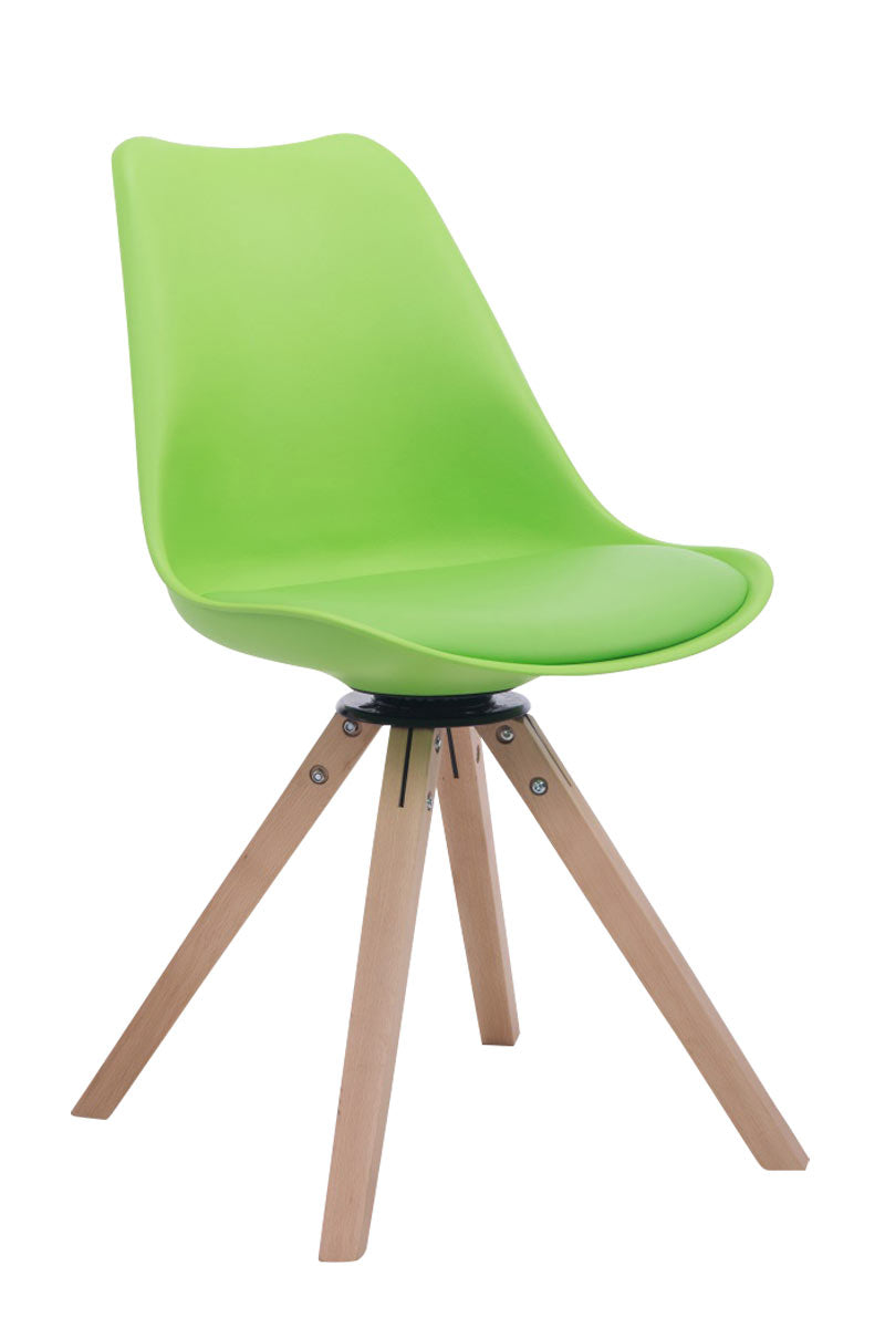 Bezoekerstoel - Gaststoel - Modern Design, Exclusieve Uitstraling, Kunststof/Kunstleer/Hout Kleur grijs Onderstel Kleur natuur