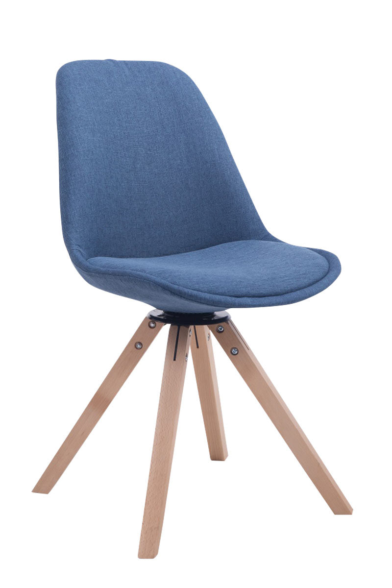 Bezoekerstoel Stof - Gaststoel - Comfortabel Zitplezier & Exclusieve Uitstraling Kleur blauw Onderstel Kleur natuur
