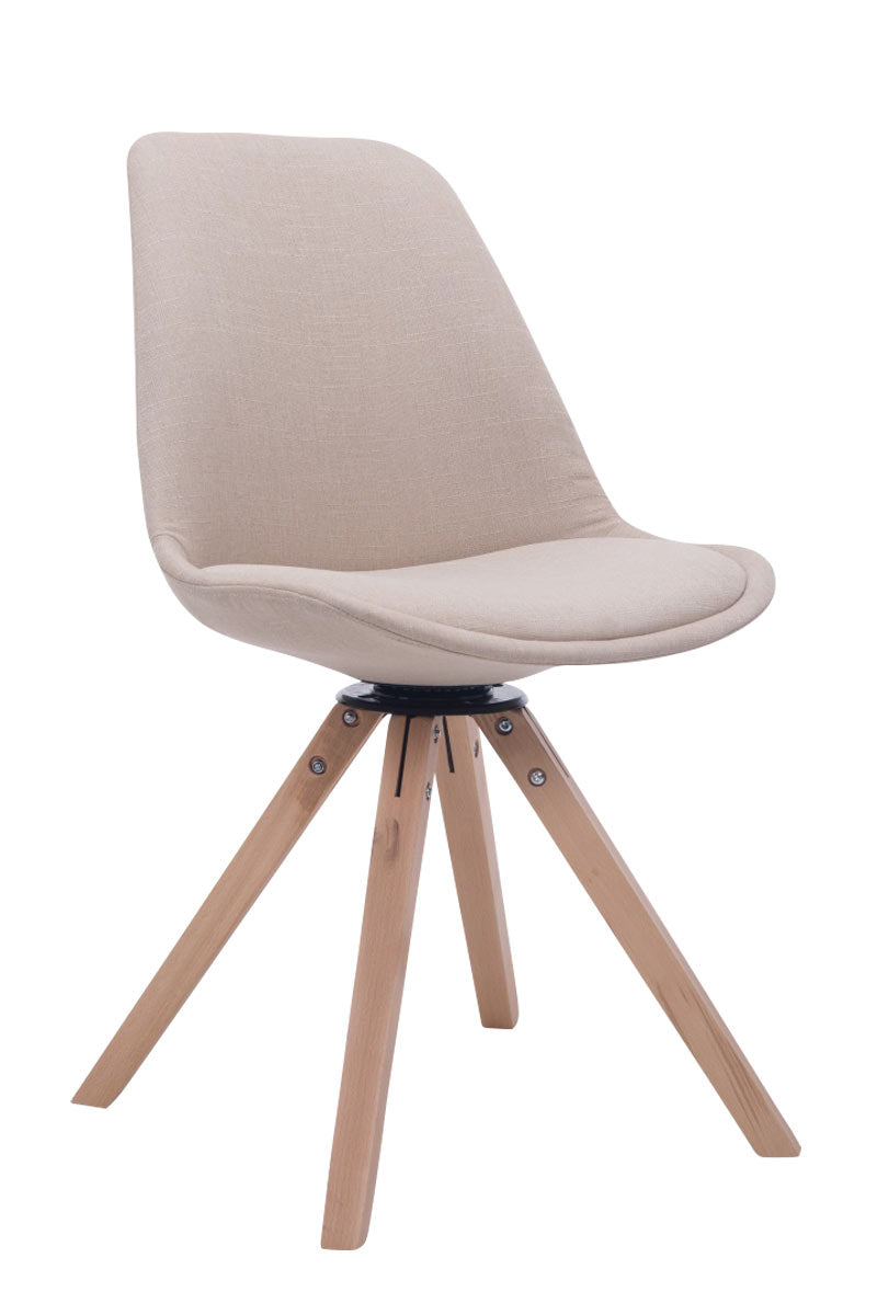 Bezoekerstoel Stof - Gaststoel - Comfortabel Zitplezier & Exclusieve Uitstraling Kleur blauw Onderstel Kleur natuur