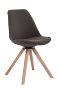 Bezoekerstoel Stof - Gaststoel - Comfortabel Zitplezier & Exclusieve Uitstraling Kleur donkergrijs Onderstel Kleur natuur