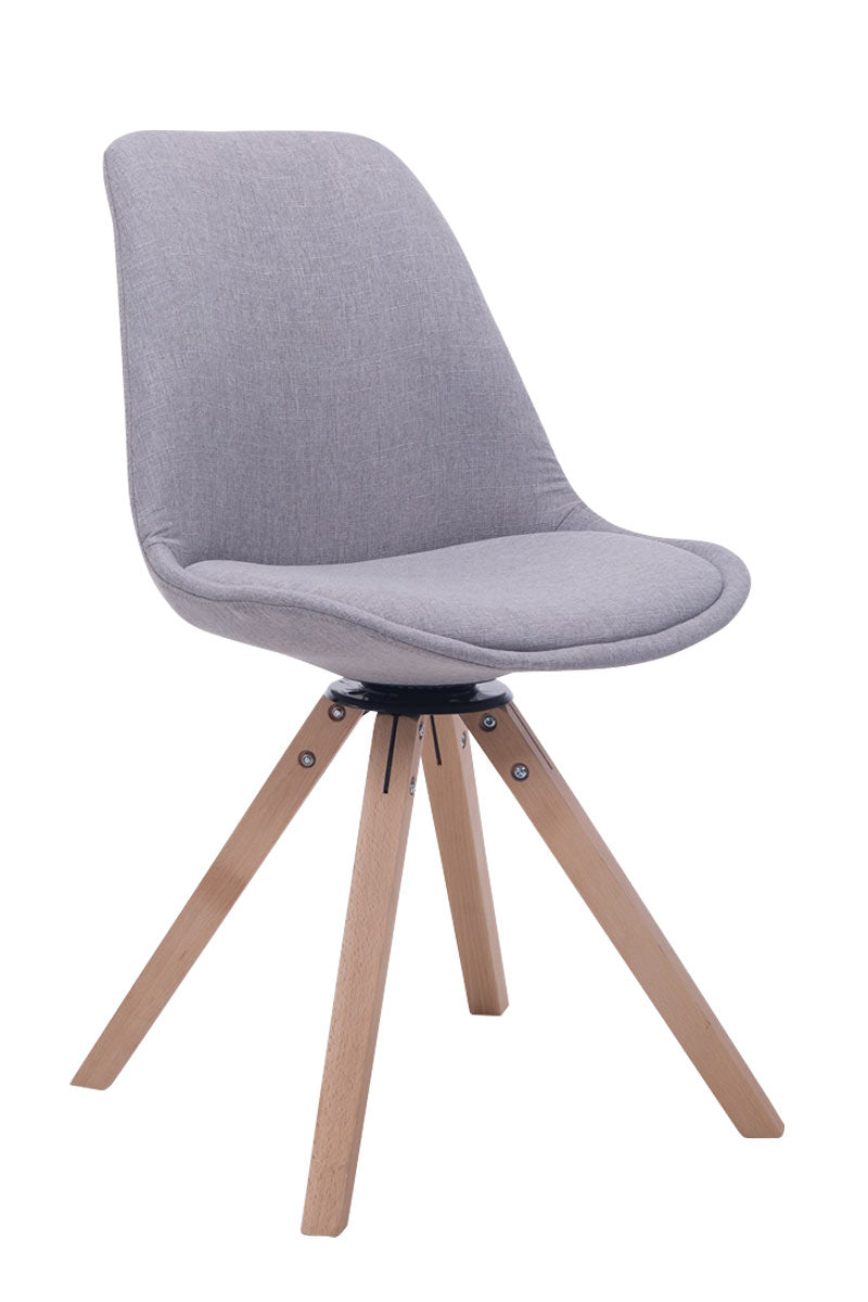 Bezoekerstoel Stof - Gaststoel - Comfortabel Zitplezier & Exclusieve Uitstraling Kleur grijs Onderstel Kleur natuur