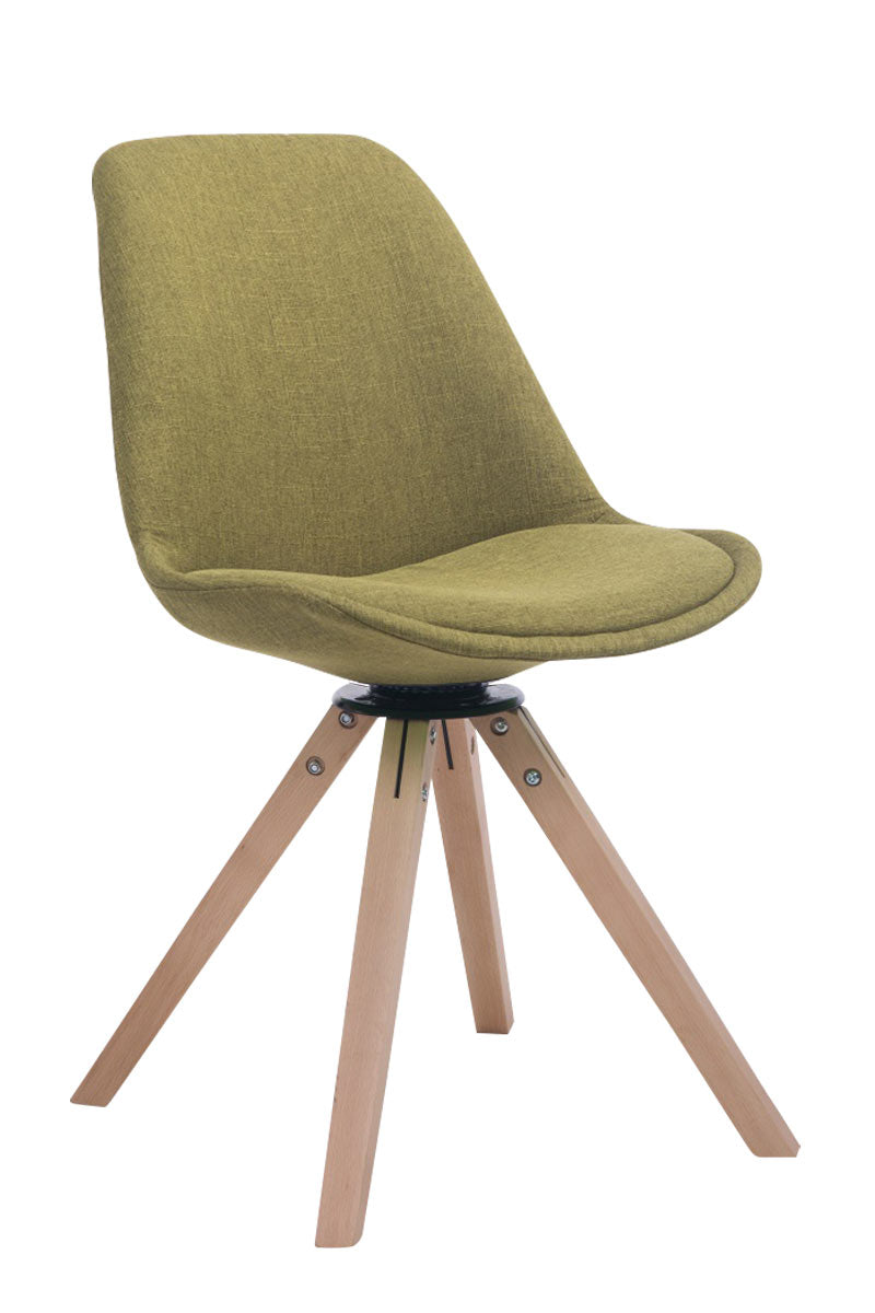 Bezoekerstoel Stof - Gaststoel - Comfortabel Zitplezier & Exclusieve Uitstraling Kleur groen Onderstel Kleur natuur