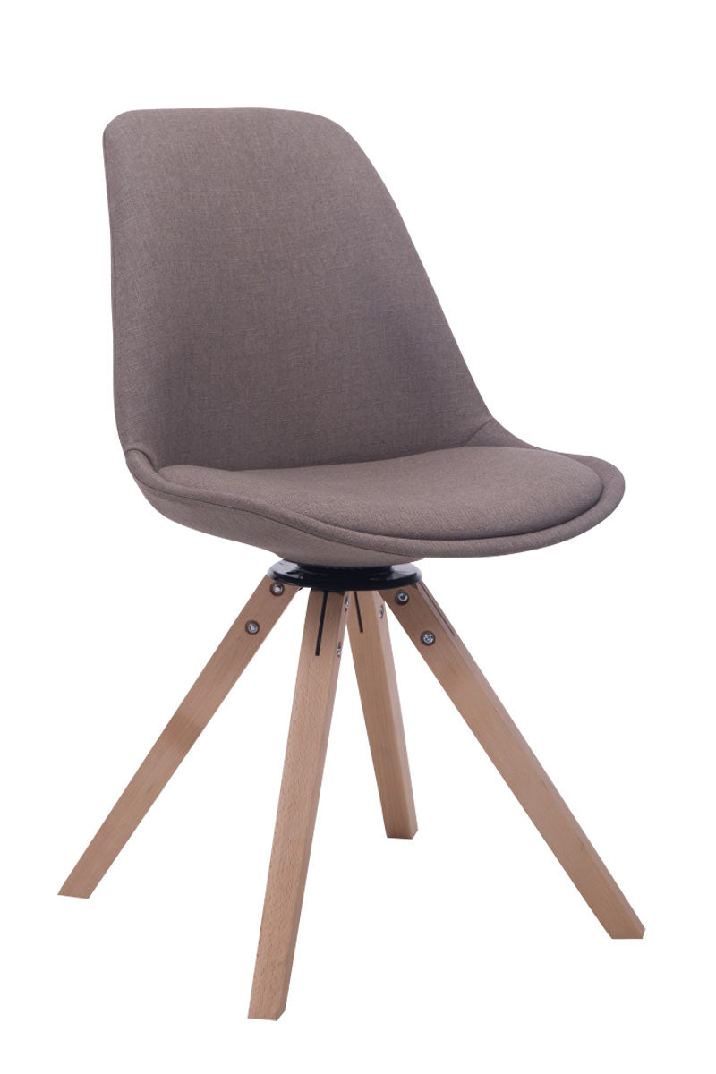 Bezoekerstoel Stof - Gaststoel - Comfortabel Zitplezier & Exclusieve Uitstraling Kleur taupe Onderstel Kleur natuur