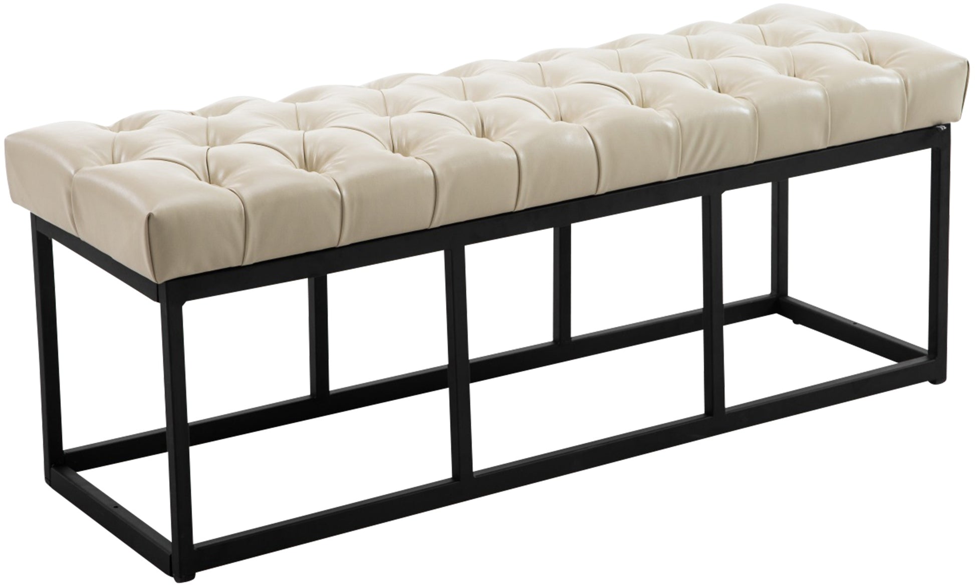 Kunstleren Zitbank - Zittenbank - Onderhoudsvriendelijk en Modern Design Kleur crème Maat