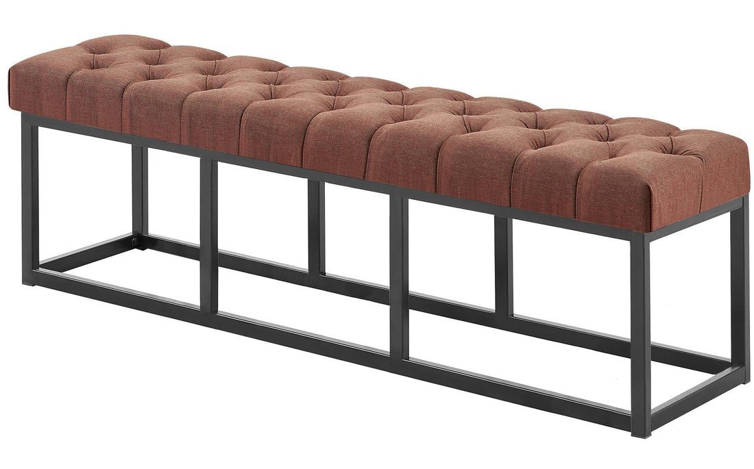 Zitbank met stoffen bekleding - Gestoffeerde Bank - Onderhoudsvriendelijk - Zwart Metaal Frame Kleur bruin Maat